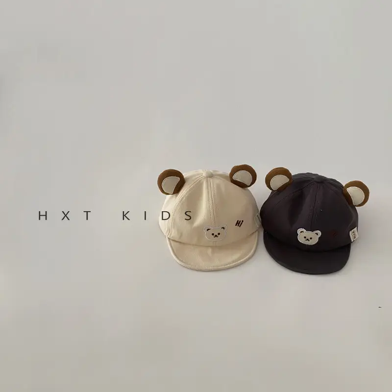 Baby Bear Embroidered Cap Spring Brown Beige - Image 8