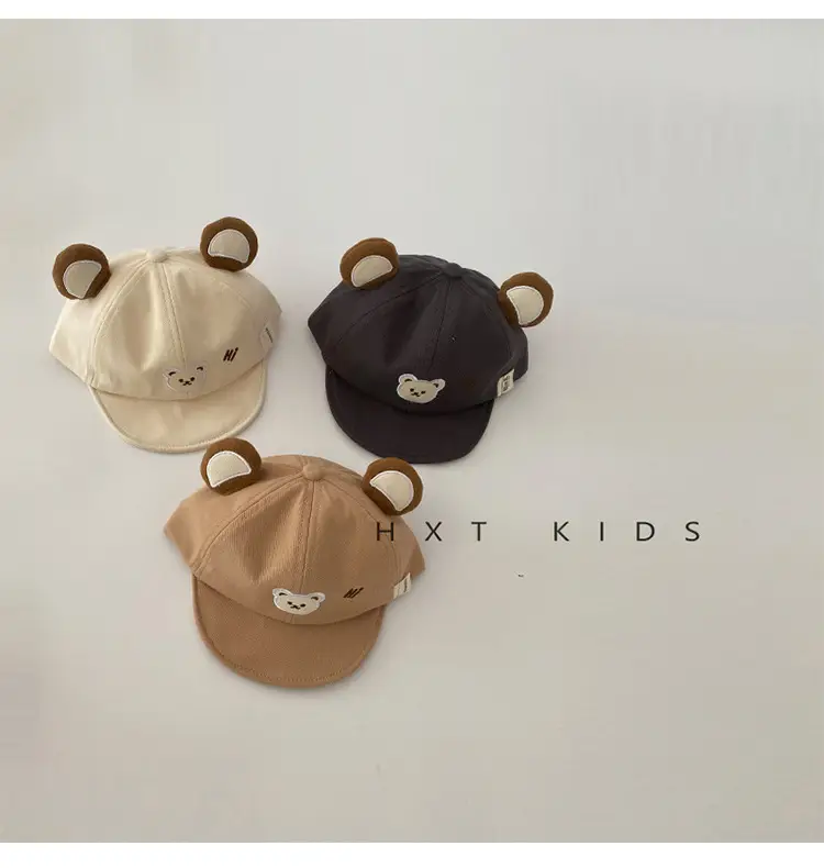 Baby Bear Embroidered Cap Spring Brown Beige — feature 2