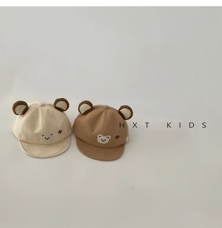 Baby Bear Embroidered Cap Spring Brown Beige — feature 3