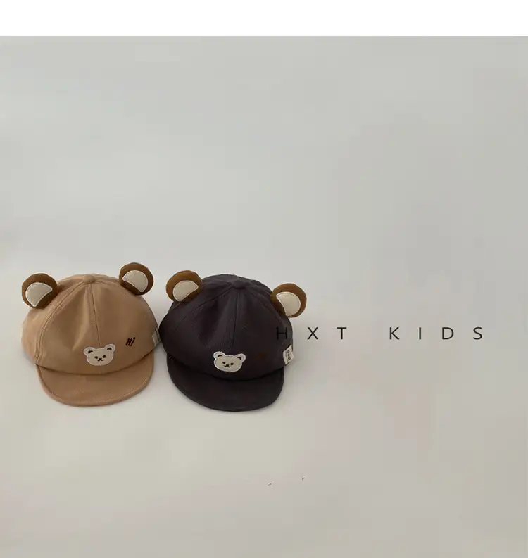 Baby Bear Embroidered Cap Spring Brown Beige — feature 4