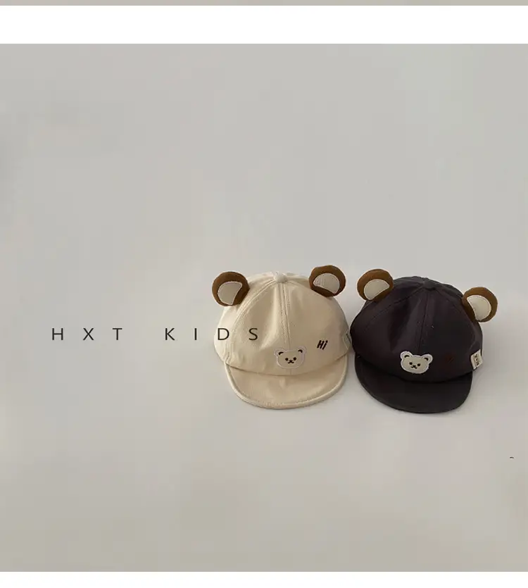 Baby Bear Embroidered Cap Spring Brown Beige — feature 5