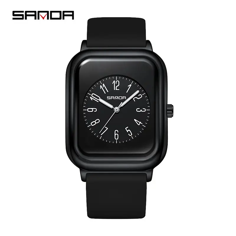 Sanda Women's Brown Silicone Square Watch Waterproof Quartz - Image 10