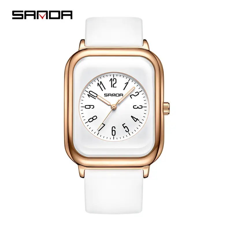 Sanda Women's Brown Silicone Square Watch Waterproof Quartz - Image 5