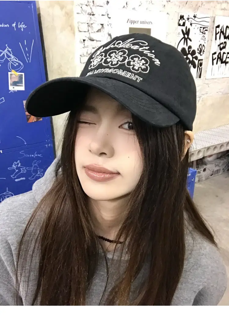 Retro Embroidered Flower Cap Women Spring Summer Casual — feature 11