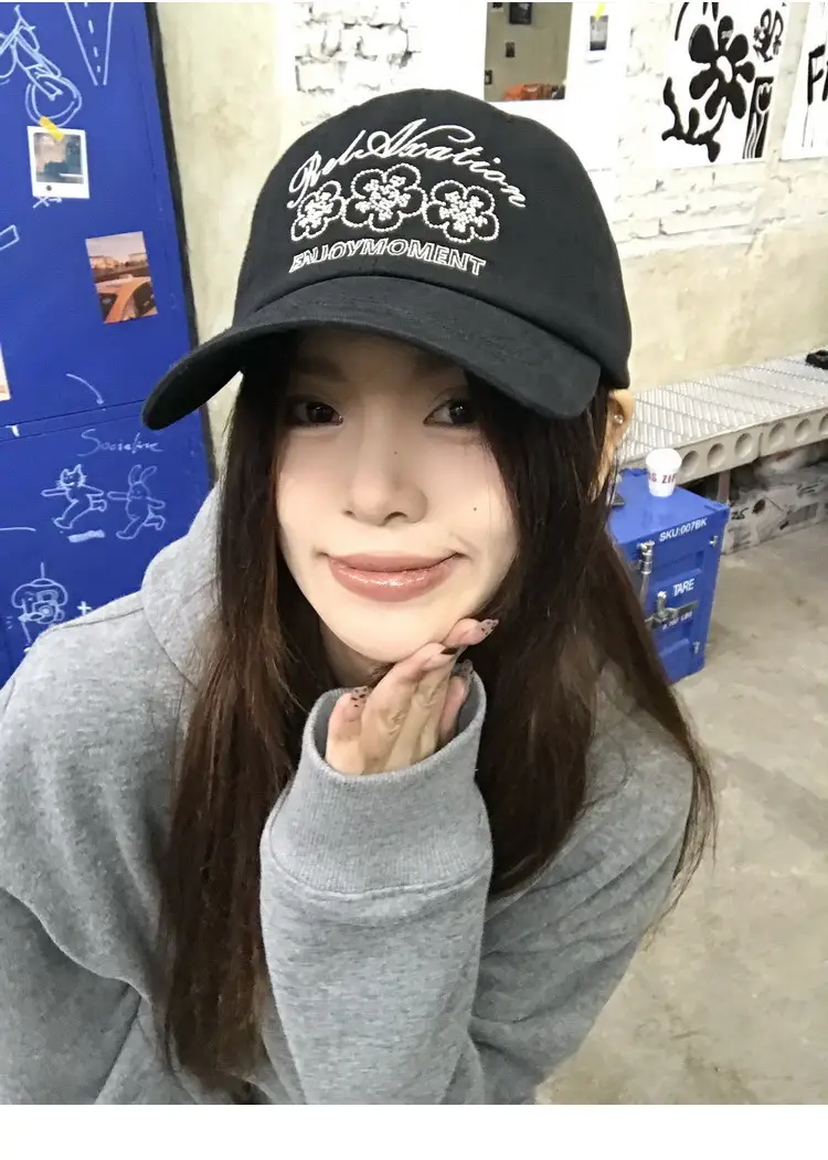 Retro Embroidered Flower Cap Women Spring Summer Casual — feature 12
