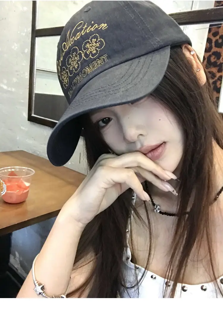 Retro Embroidered Flower Cap Women Spring Summer Casual — feature 6