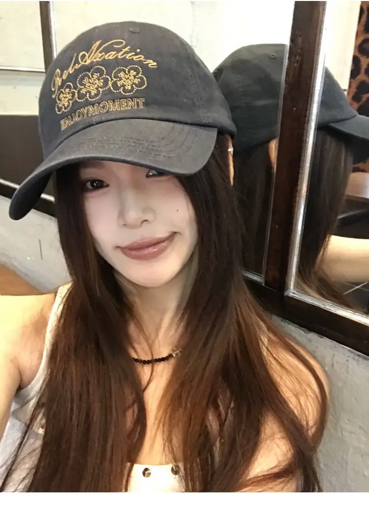 Retro Embroidered Flower Cap Women Spring Summer Casual — feature 8
