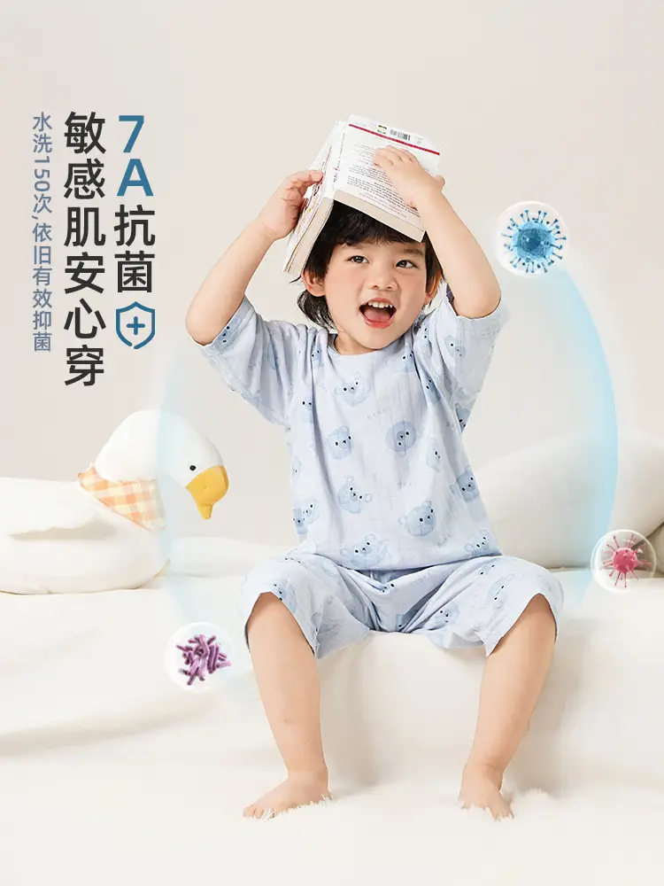 Kaka Panda Boys' Purple Short Sleeve T-Shirt & Shorts Set - Image 8