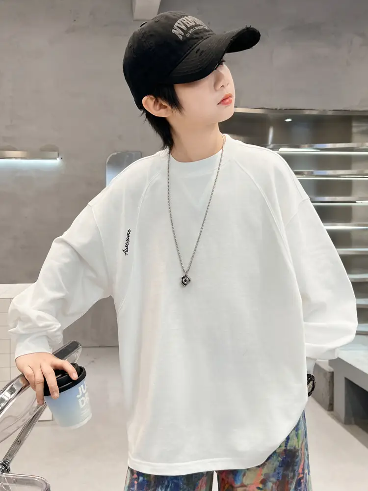 Boys Long Sleeve T-Shirt Black 2026 Spring Top - Image 3