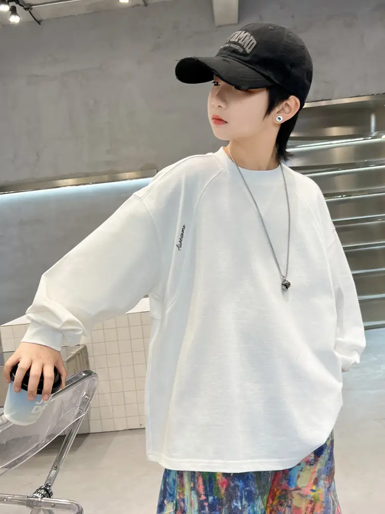 Boys Long Sleeve T-Shirt Black 2026 Spring Top - Image 5