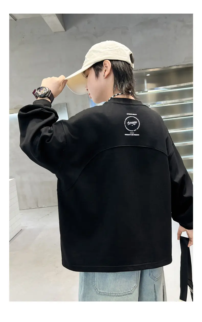 Boys Long Sleeve T-Shirt Black 2026 Spring Top — feature 7