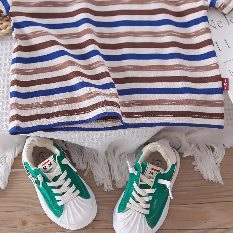 Boys Western Striped T-Shirt Suit 2025 Summer โ feature 11