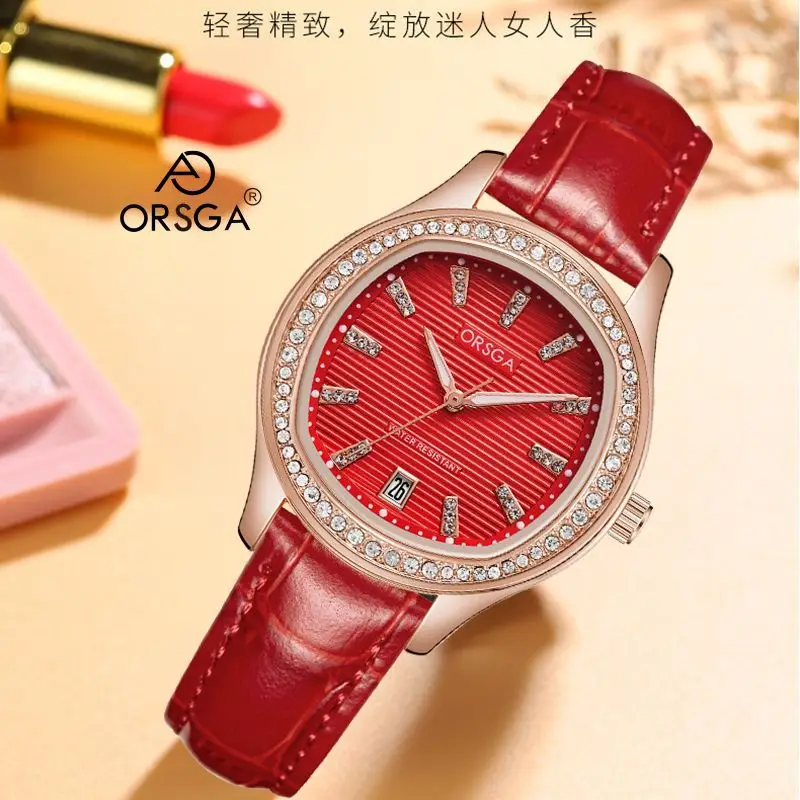 Women's Rose Gold Diamond Watch with Calendar - Image 43