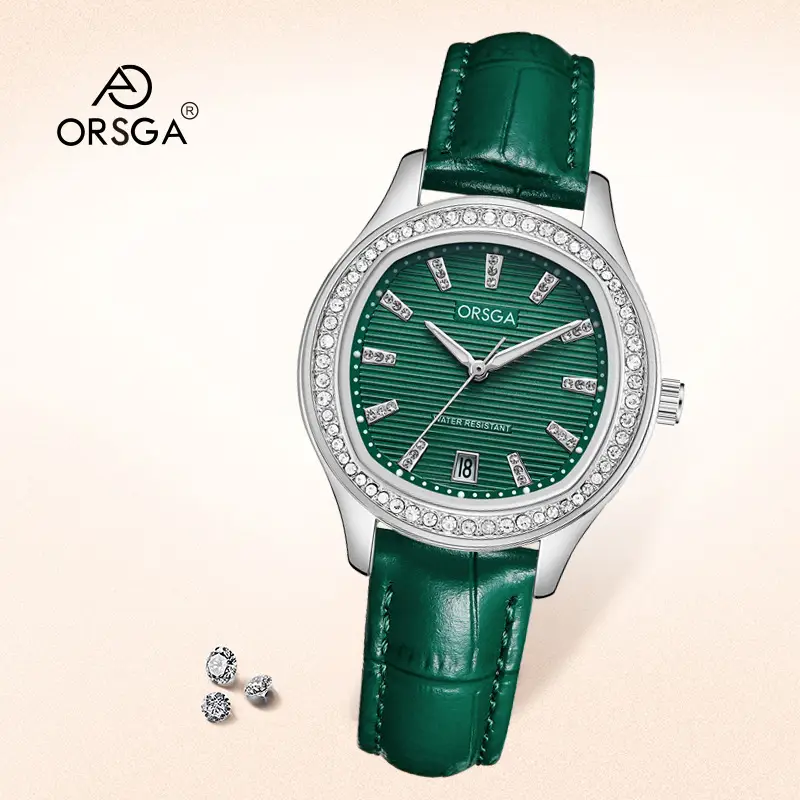 Women's Rose Gold Diamond Watch with Calendar - Image 45