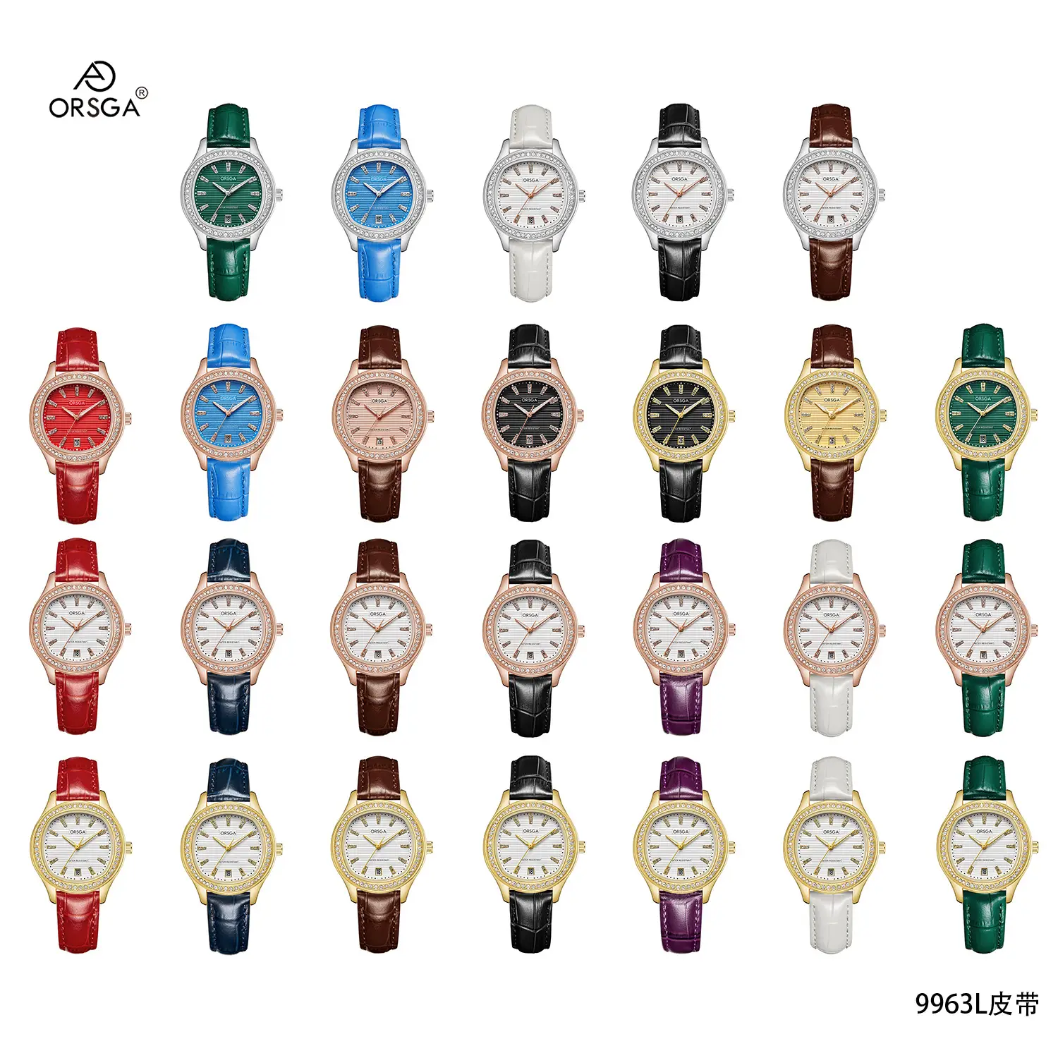 Women's Rose Gold Diamond Watch with Calendar - Image 47