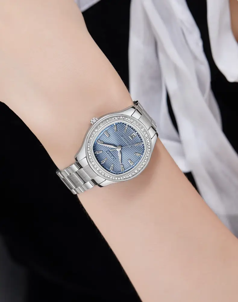 Women's Rose Gold Diamond Watch with Calendar — feature 13