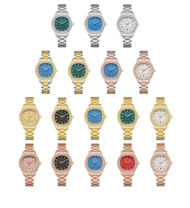 Women's Rose Gold Diamond Watch with Calendar — feature 14