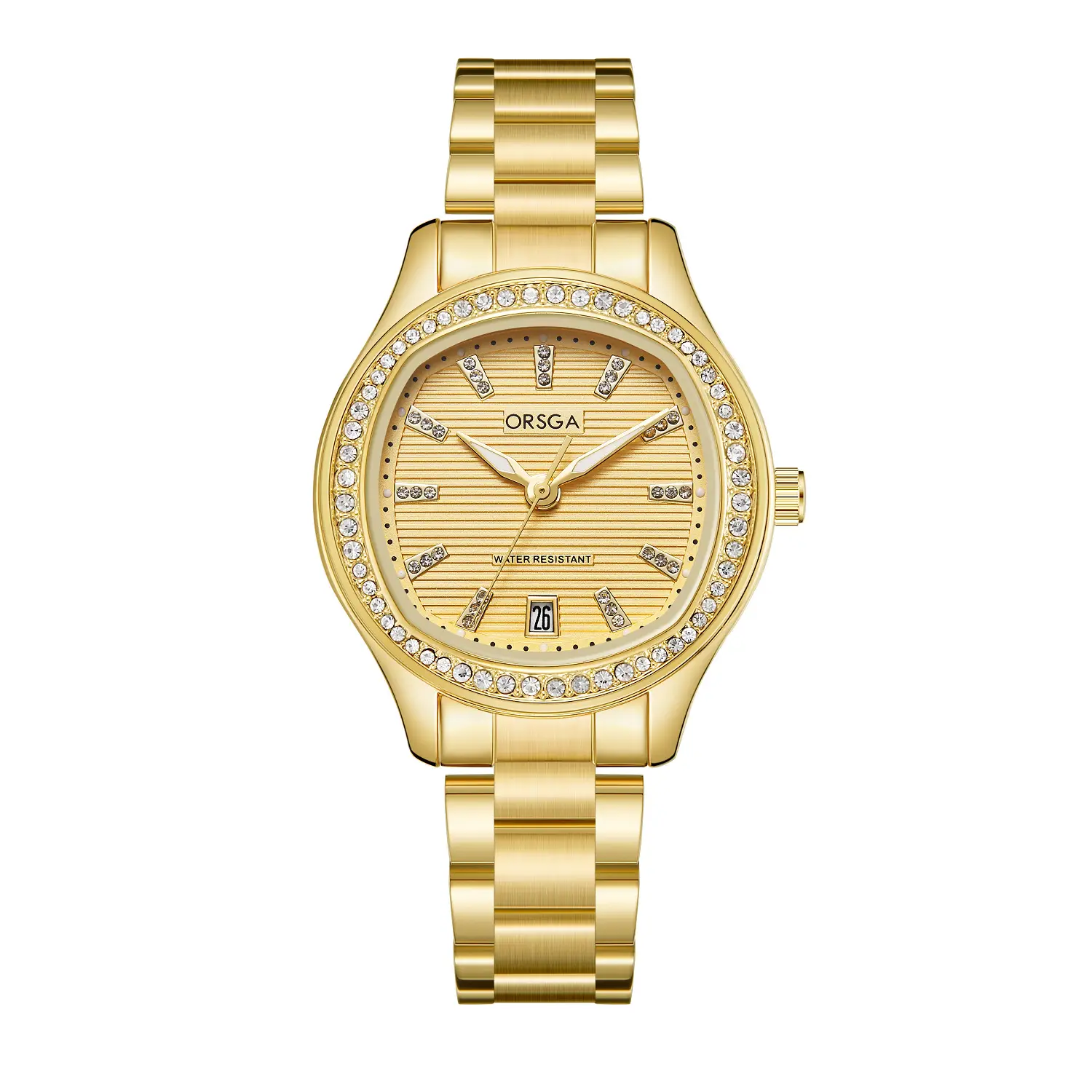 Women's Rose Gold Diamond Watch with Calendar - Image 27