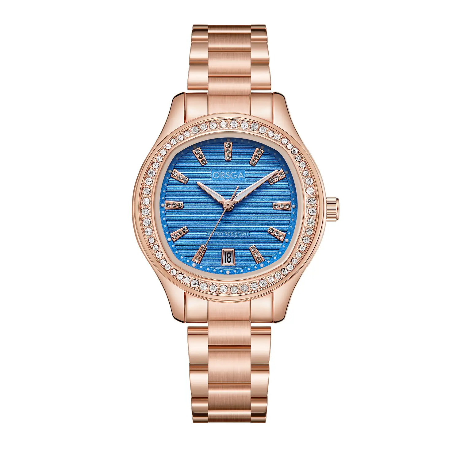 Women's Rose Gold Diamond Watch with Calendar - Image 36