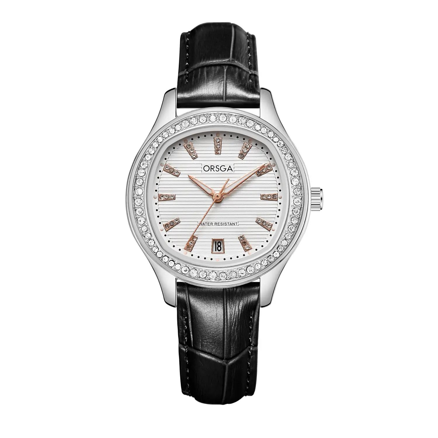 Women's Rose Gold Diamond Watch with Calendar - Image 4