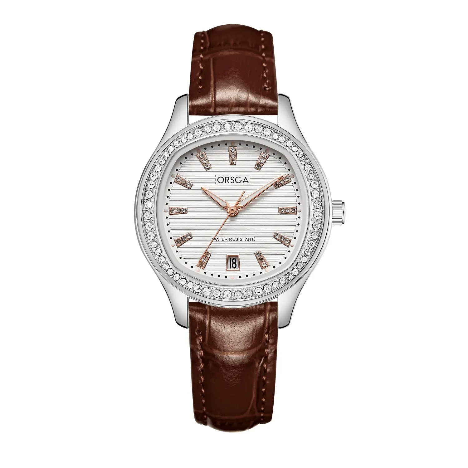 Women's Rose Gold Diamond Watch with Calendar - Image 5