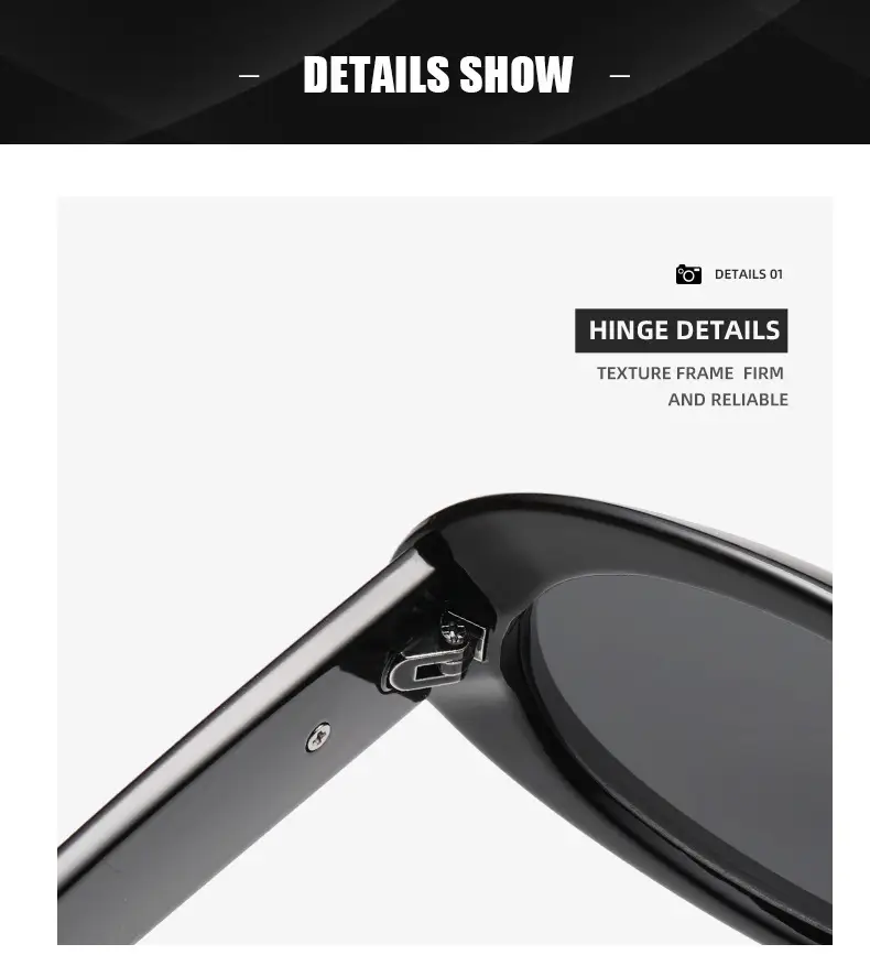 Women's Black Cat Sunglasses UV400 Black Frame — feature 17