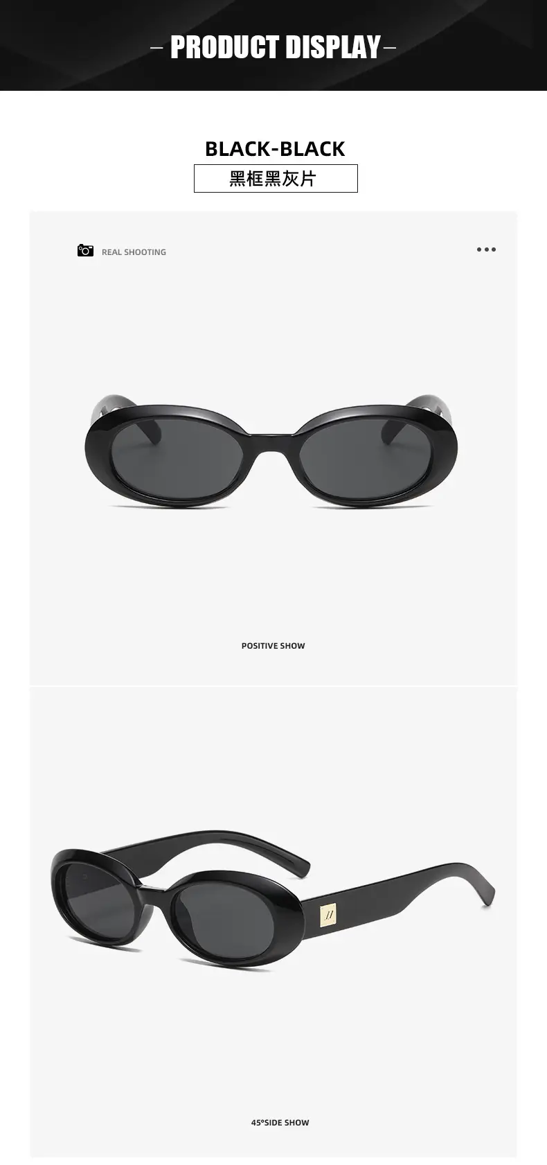 Women's Black Cat Sunglasses UV400 Black Frame — feature 8