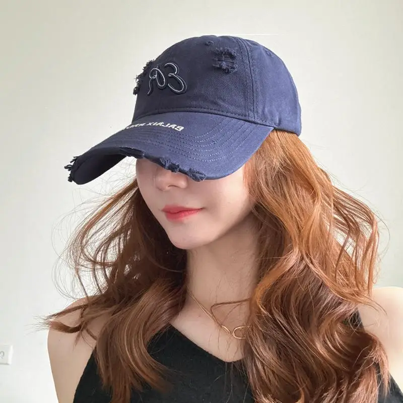 Women's White Embroidered Baseball Cap with BR Design - Image 3