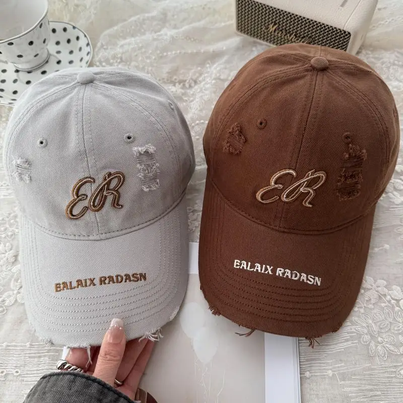 Women's White Embroidered Baseball Cap with BR Design - Image 4