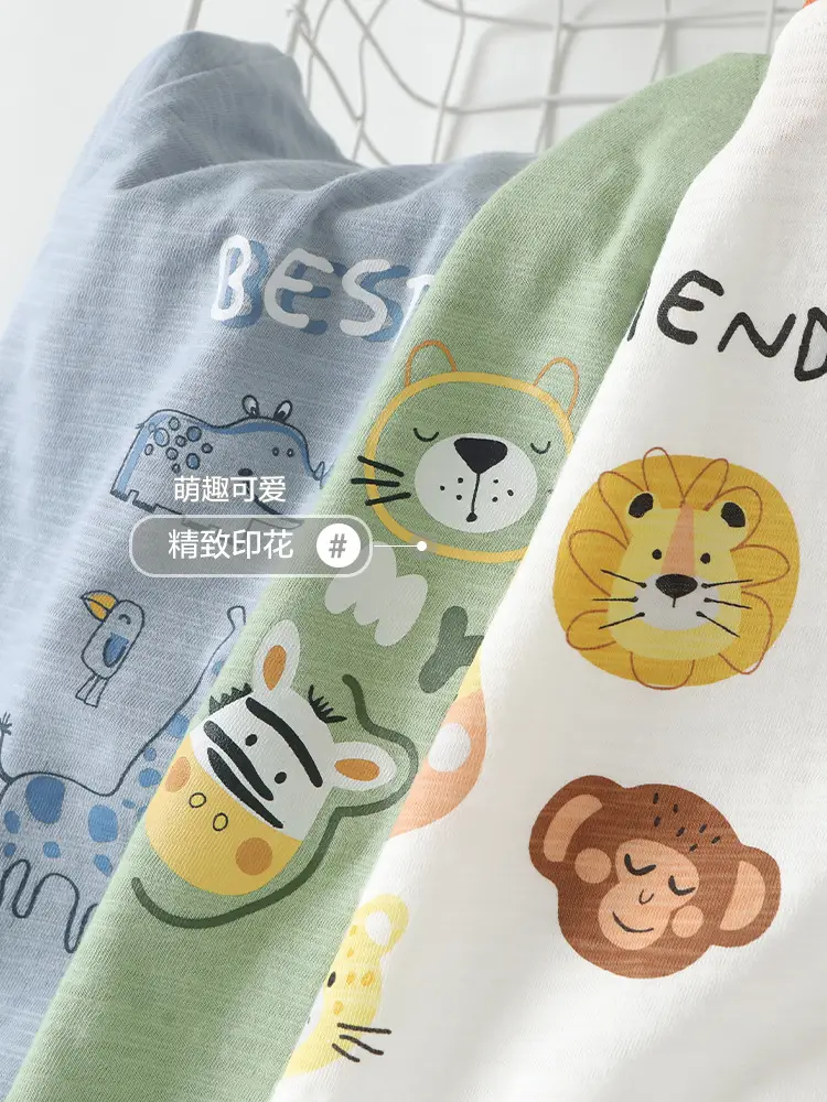 Baby T-Shirt Set Green Cartoon Print Boys Girls - Image 5