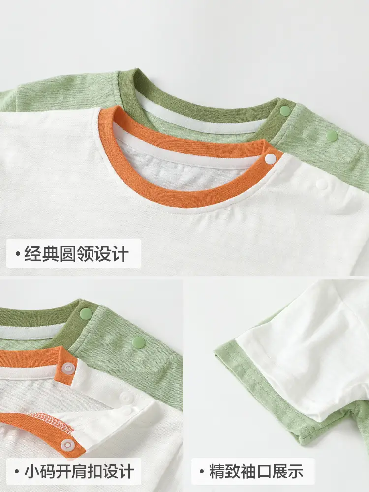 Baby T-Shirt Set Green Cartoon Print Boys Girls - Image 7