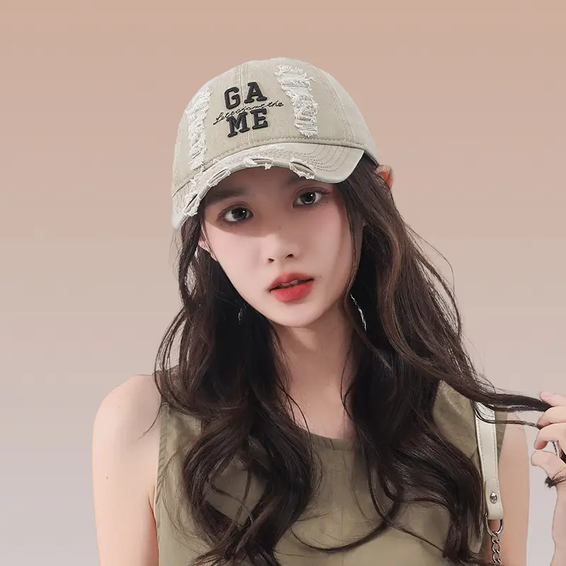 Women Blue Embroidered Baseball Cap with Wide Brim — feature 8