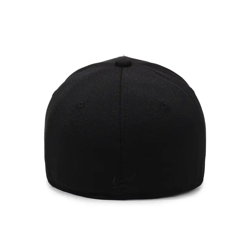 Black Embroidered Baseball Cap with Sunshade - Image 6