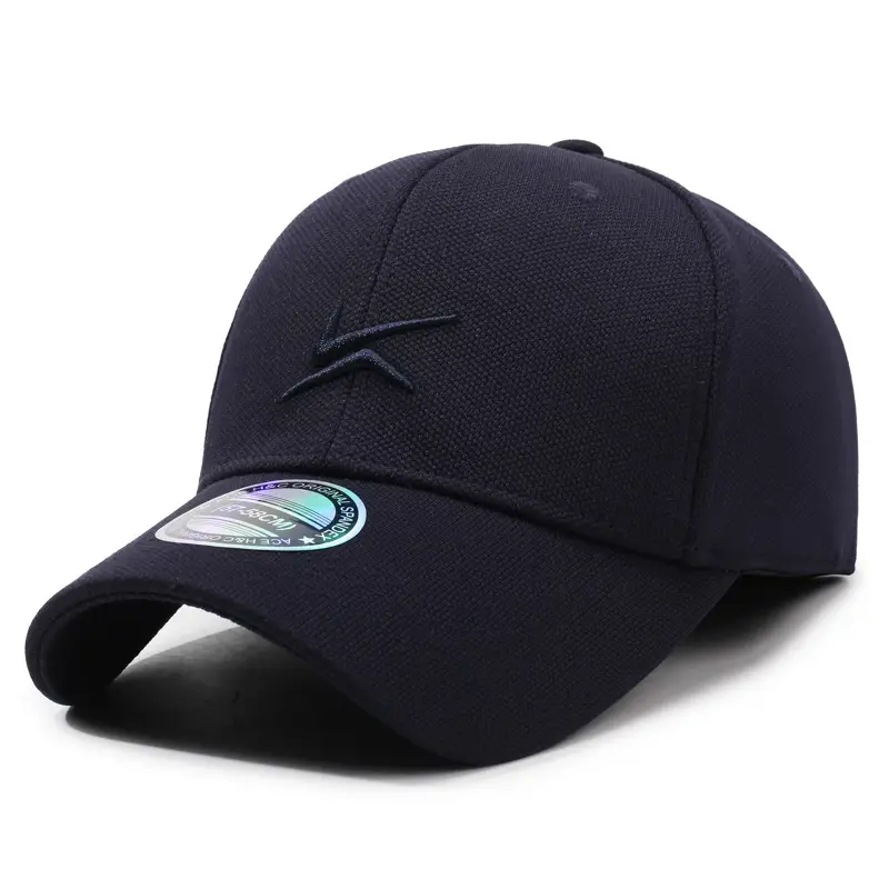Black Embroidered Baseball Cap with Sunshade - Image 3