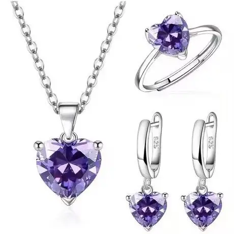 Red Heart Zircon Necklace for Women