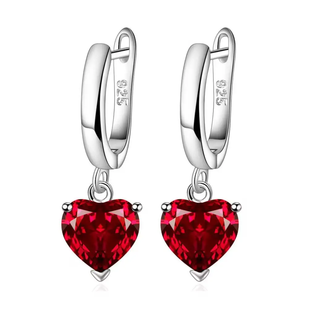 Red Heart Zircon Necklace for Women