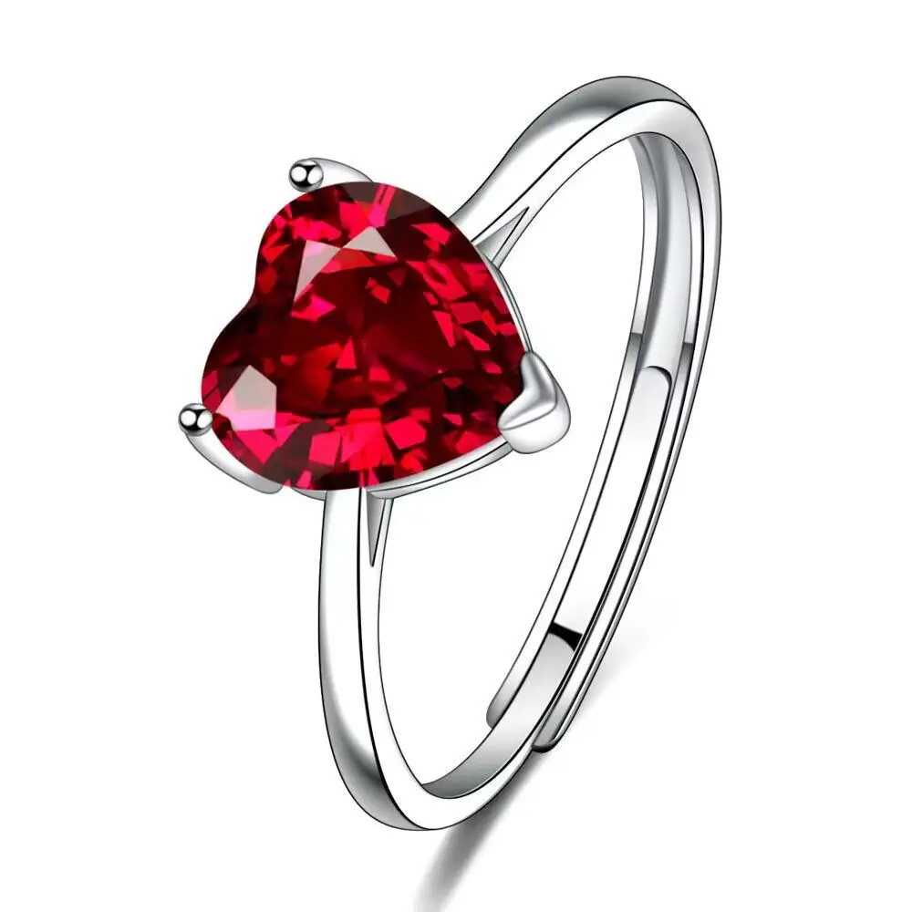 Red Heart Zircon Necklace for Women