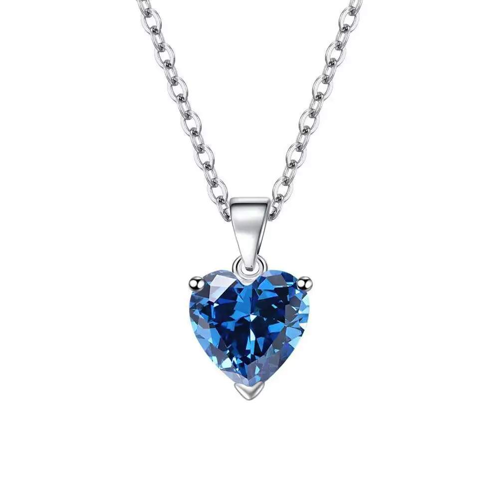 Red Heart Zircon Necklace for Women