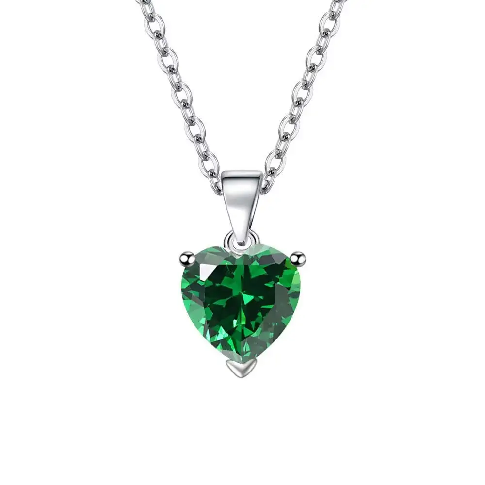 Red Heart Zircon Necklace for Women