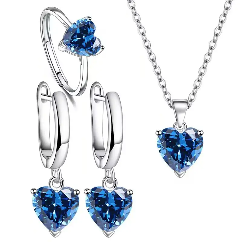 Red Heart Zircon Necklace for Women