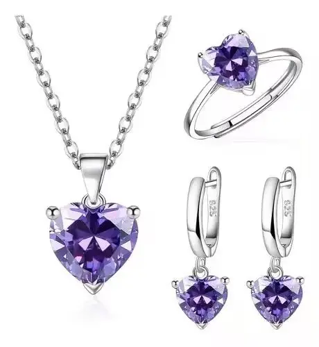 Red Heart Zircon Necklace for Women