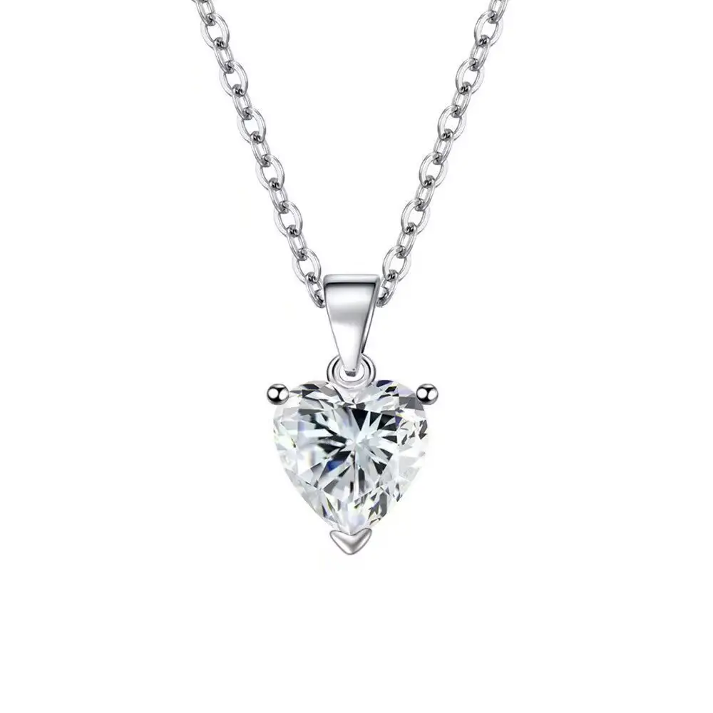 Red Heart Zircon Necklace for Women