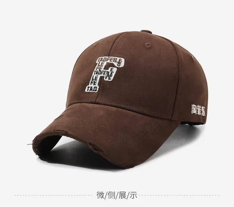 Unisex Navy Blue Embroidered Baseball Cap with F Letter Sun Protection — feature 10
