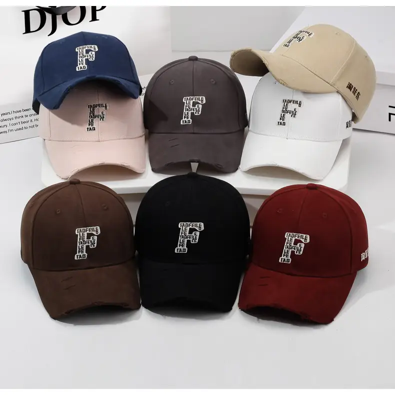 Unisex Navy Blue Embroidered Baseball Cap with F Letter Sun Protection — feature 8