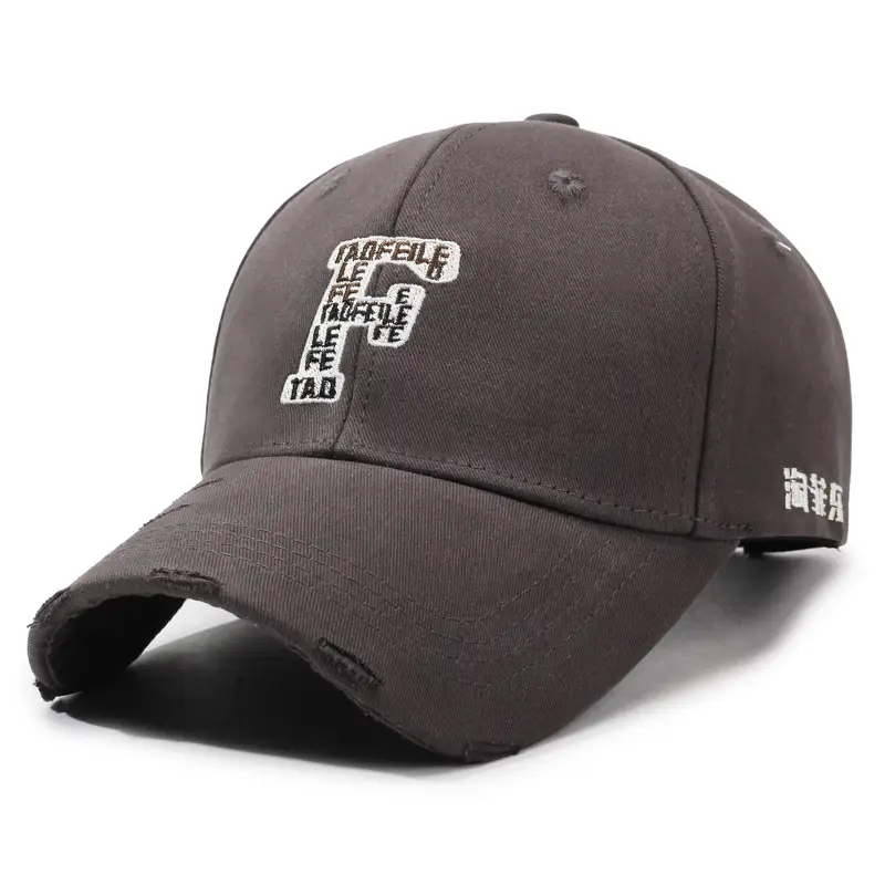 Unisex Navy Blue Embroidered Baseball Cap with F Letter Sun Protection - Image 2
