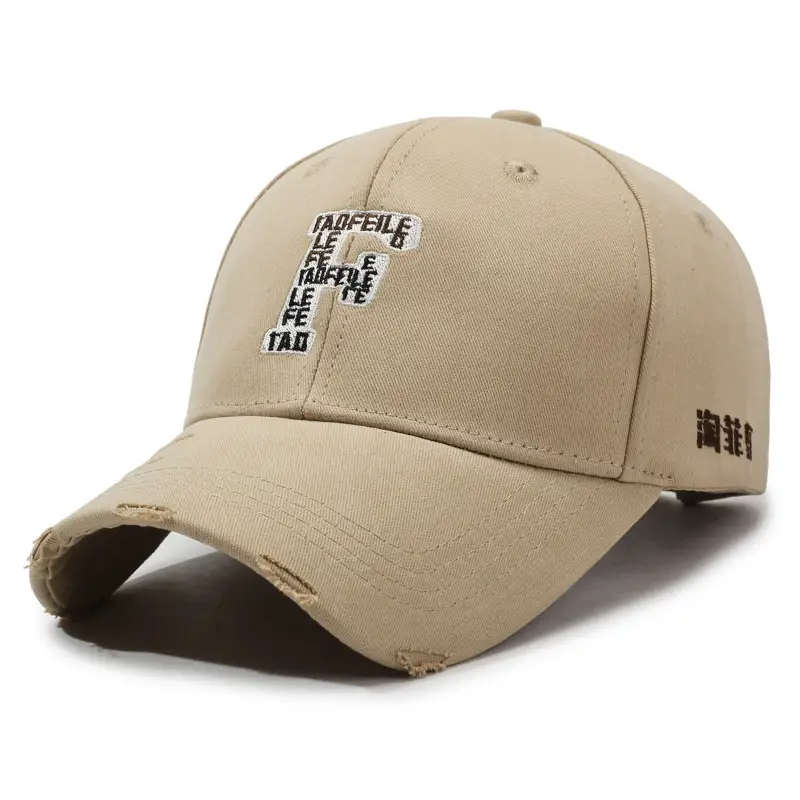 Unisex Navy Blue Embroidered Baseball Cap with F Letter Sun Protection - Image 5