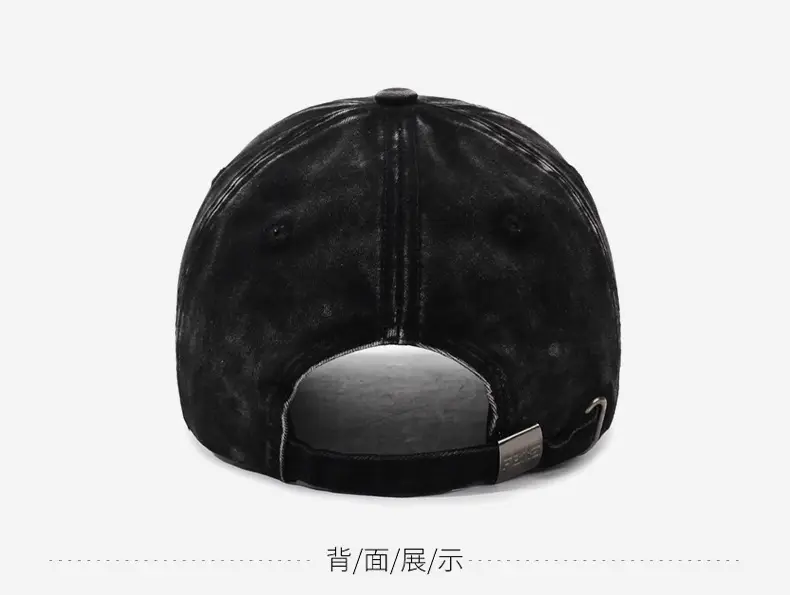 Black Distressed Letter Embroidered Cap for Men Women — feature 12