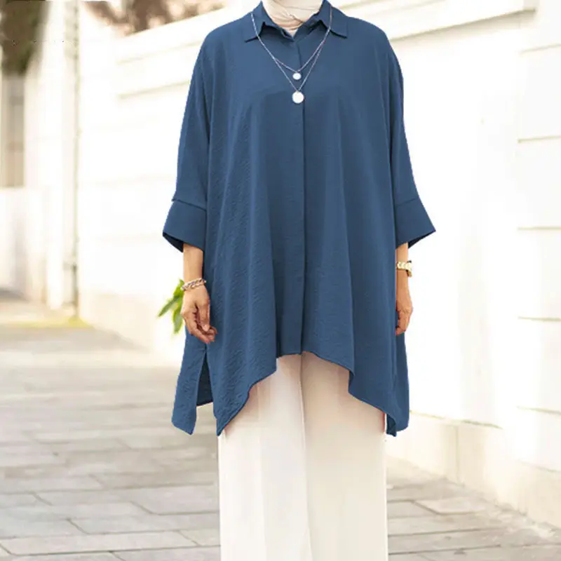 Cross Border Shirt Women Plus Size Casual Top Malaysia Muslim Clothes - Image 4