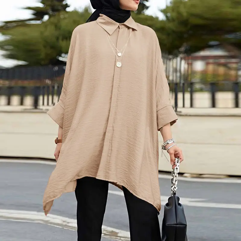 Cross Border Shirt Women Plus Size Casual Top Malaysia Muslim Clothes - Image 3