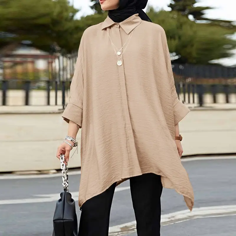 Cross Border Shirt Women Plus Size Casual Top Malaysia Muslim Clothes — feature 3